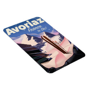 Avoriaz, Französischer Ski-Reiseplakat Magnet