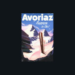 Avoriaz, französisches Skireisepaket Leinwanddruck<br><div class="desc">Avoriaz, französisches Ski-Poster, Avoriaz Frankreich Urlaubskipposter. Avoriaz ist ein französischer Bergort im Herzen des Portes du Soleil. Es befindet sich auf dem Gebiet der Gemeinde Morzine.</div>