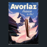Avoriaz, französisches Skireisepaket Poster<br><div class="desc">Avoriaz,  französisches Ski-Poster,  Avoriaz Frankreich Urlaubskipposter. Avoriaz ist ein französischer Bergort im Herzen des Portes du Soleil. Es befindet sich auf dem Gebiet der Gemeinde Morzine.</div>