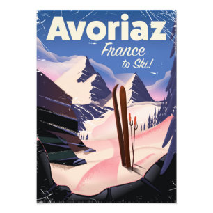 Avoriaz, französisches Skireiseplakat Fotodruck