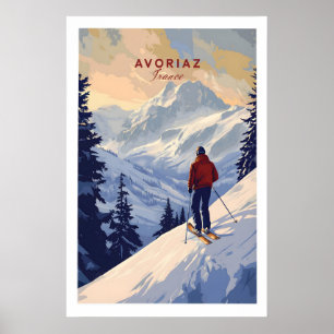 Avoriaz Skifahren Druck Französische Alpen Winter  Poster