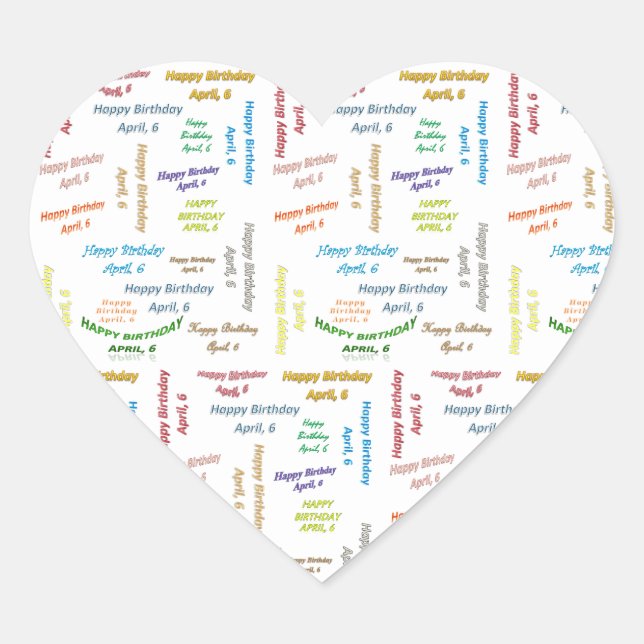 Avril 6 Anniversaire Sticker (Devant)