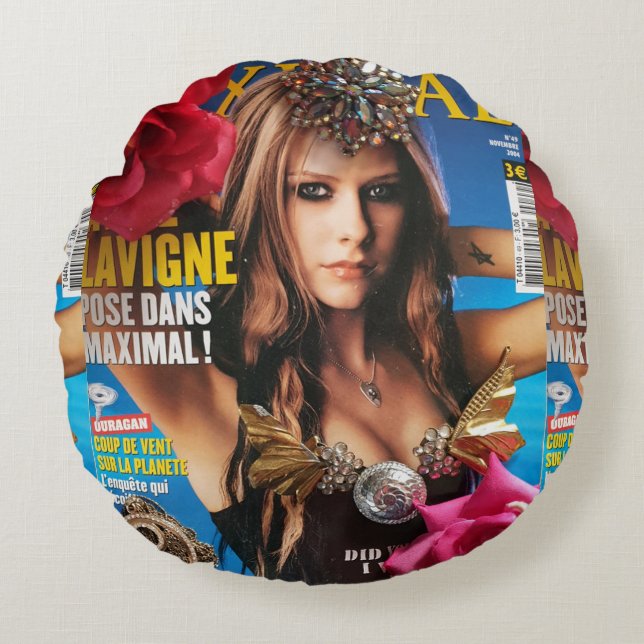 Avril Lavigne Rockkissen Rundes Kissen (Vorderseite)