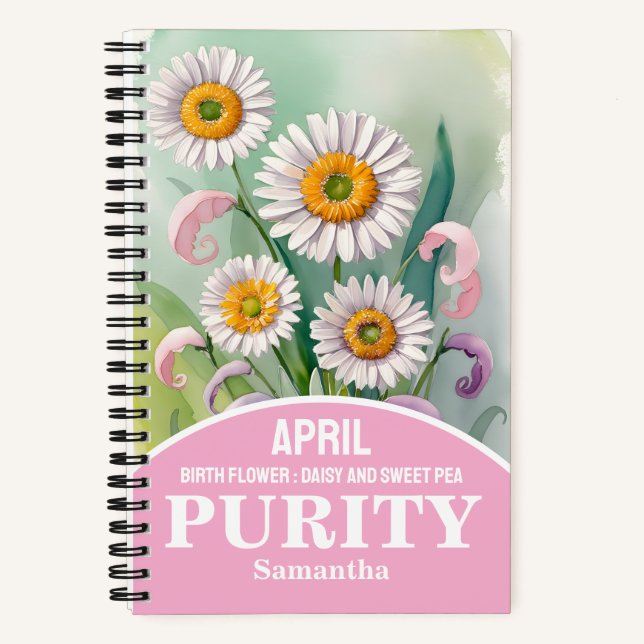 Avril Mois de naissance Fleur Christian Journal (Recto)