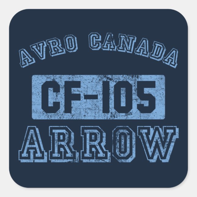 Avro Canada Arrow - BLUE Quadratischer Aufkleber (Vorderseite)