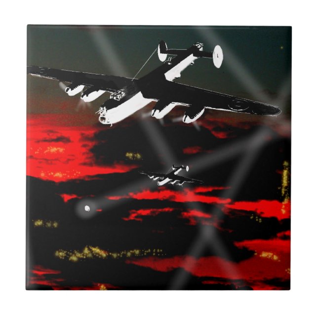Avro Lancaster Bomber Tile 'Night Raider 43' Fliese (Vorderseite)