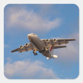 Avro RJ85 Jet Landing Quadratischer Aufkleber