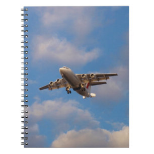 Avro RJ85 Jet Landung Notizblock