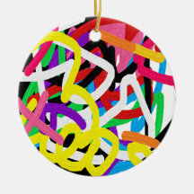 Avryl Fleurs farbenfrohe Graffiti Doodle Ornament