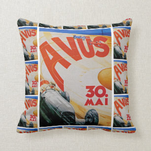 Avus Automobil, das Plakat läuft Kissen
