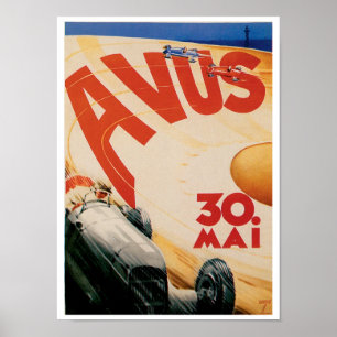 Avus Rennen-Auto-Automobil-Vintages Poster