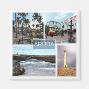 AW003 ARUBA, Mosaik, Amerika, Kühlschrank Magnet