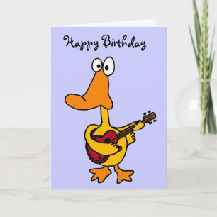 AW - Drôle Canard avec Guitare Carte d'Anniversair