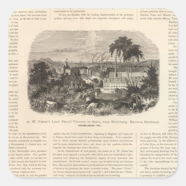 AW Faber's Bleistifte Quadratischer Aufkleber (Vorderseite)