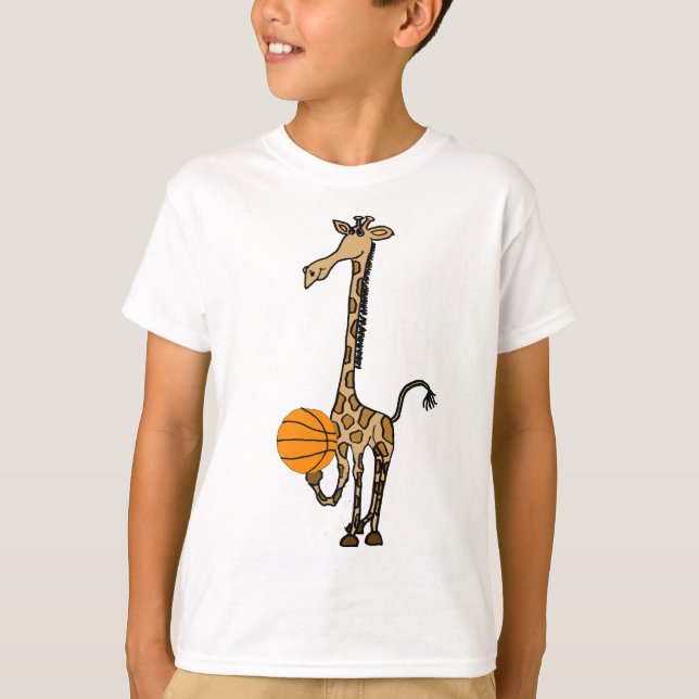AW, Giraffe mit einem Basketball-Shirt T-Shirt (Vorderseite)