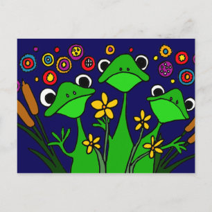 AW-Happy Frogs Folk Art Postkarte