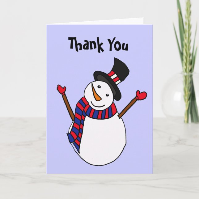 AW- Happy Snowman Dankeschön-Karte Dankeskarte (Vorderseite)