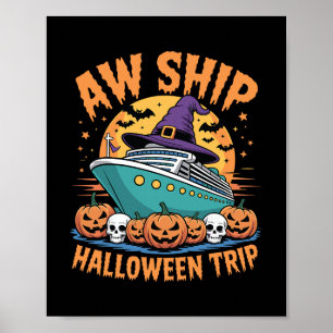 Aw Schiff Halloween Kreuzfahrt Gruselig Reisen Pas Poster