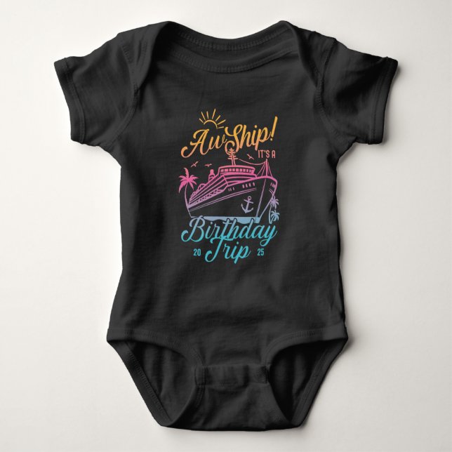 Aw Ship Custom Birthday Cruise Group Matching Baby Strampler (Vorderseite)