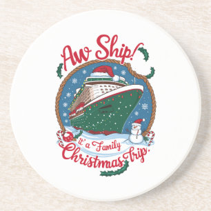 Aw Ship Es ist eine Weihnachtsreise für die Famili Getränkeuntersetzer