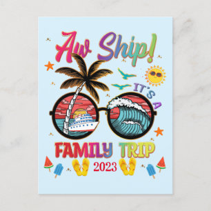 Aw Ship Family Trip farbenfrohe Gruppe Matching Postkarte