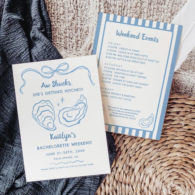 Aw Shucks Oyster Bachelorette Wochenendreise Einladung (Von Creator hochgeladen)