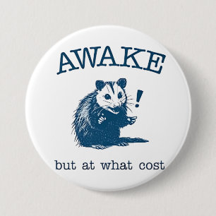 Awake, aber an welcher Küste Opposum Possum Retro Button