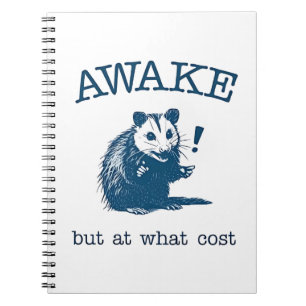 Awake, aber an welcher Küste Opposum Possum Retro Notizblock