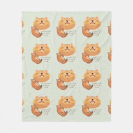 Awake Orange Cat Fleecedecke