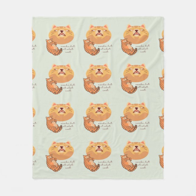 Awake Orange Cat Fleecedecke (Vorderseite)