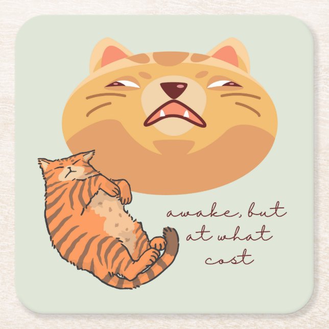 Awake Orange Cat Rechteckiger Pappuntersetzer (Vorderseite)