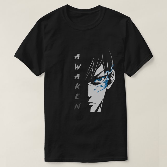AWAKEN - Halbface Anime T - Shirt (Design vorne)