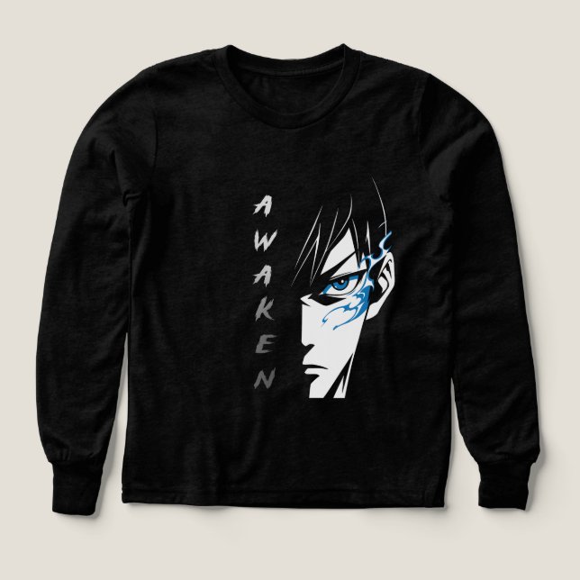 AWAKEN - Halbface Anime T - Shirt (Design Vorderseite)