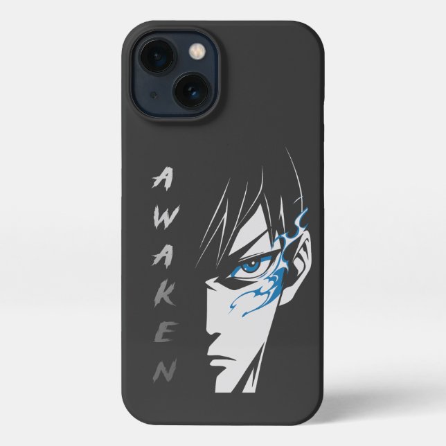 AWAKEN - Halbface Anime T - Shirt iPhone Hülle (Rückseite)