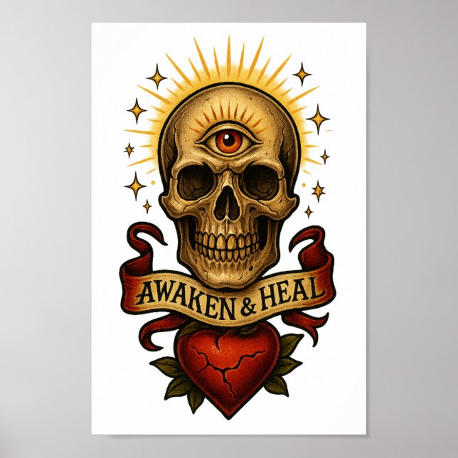 Awaken & Heal - Troisième Poster du crâne oculaire (Devant)