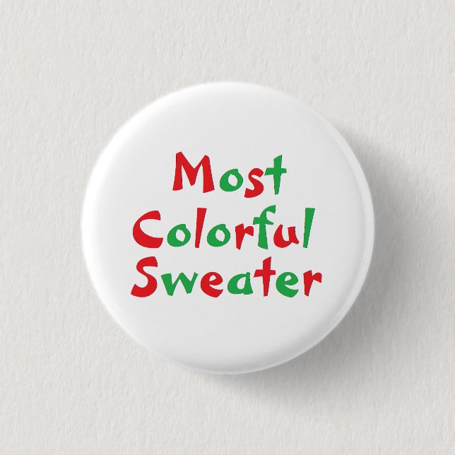 Award-Button "Most Colorful Sweater" Button (Vorderseite)