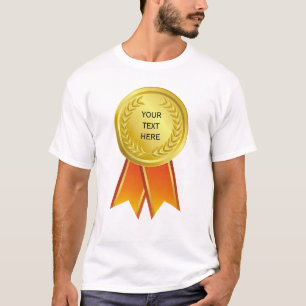 AWARD RIBBON Gold I + Ihr Backgr. & Text T-Shirt