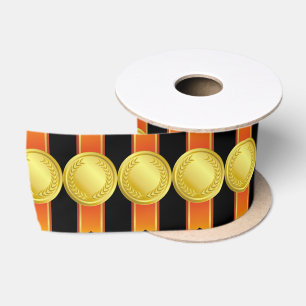 AWARD RIBBON Gold II + Ihr Backgr. & Text Satinband
