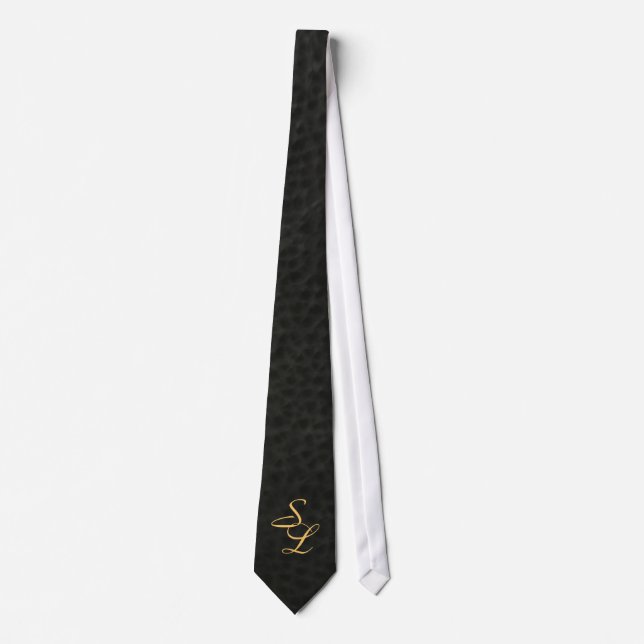 Award-winningmonogramm-Leder-Abschluss-Krawatte Krawatte (Vorderseite)