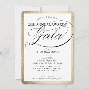AWARDS GALA DINNER elegantes Business Gold schwarz Einladung