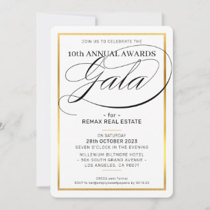 AWARDS GALA DINNER Modernes Business Gold schwarz Einladung