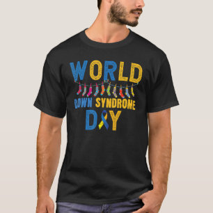 Aware für Blue Yellow Ribbon Socks World Down Synd T-Shirt