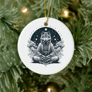 Aware Wolf Keramik Ornament
