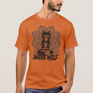 Aware Wolf Meditating Werewolf Mandala T-Shirt