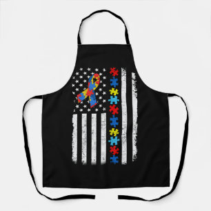 Awareness American Flag Puzzle Line Band Schürze