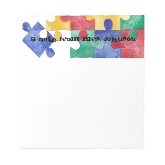 Awareness-Aquarell-Puzzletadt Notizblock (Vorderseite)