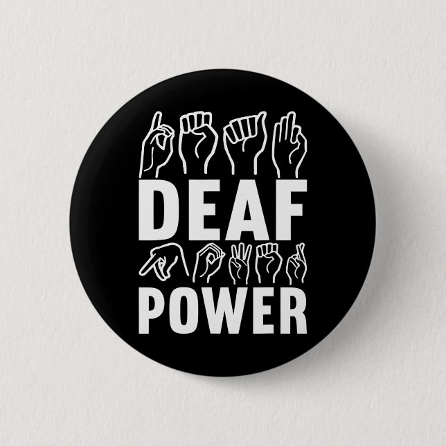 Awareness Asign Language American Sign Language Button (Vorderseite)