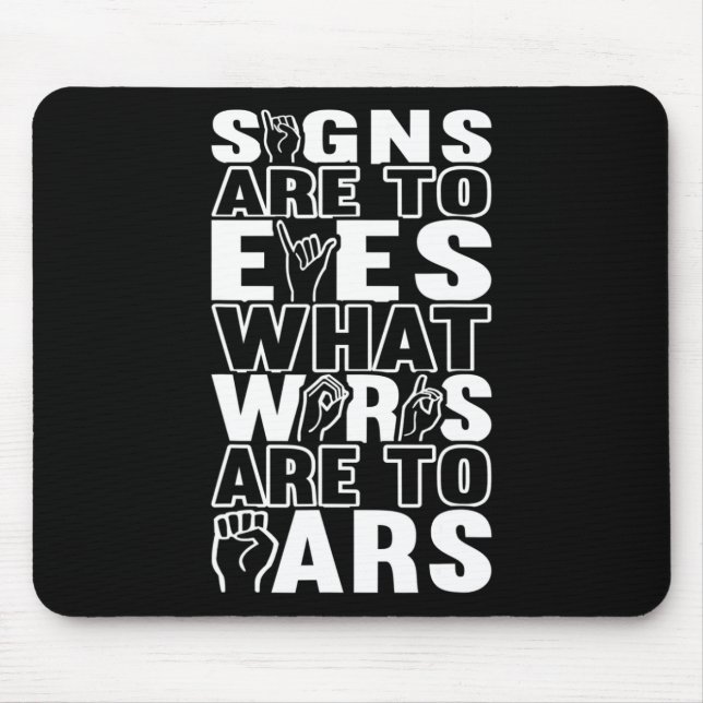 Awareness Asign Language American Sign Language Mousepad (Vorne)