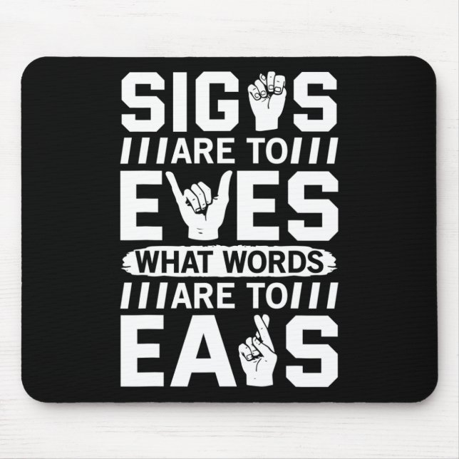 Awareness Asign Language American Sign Language Mousepad (Vorne)