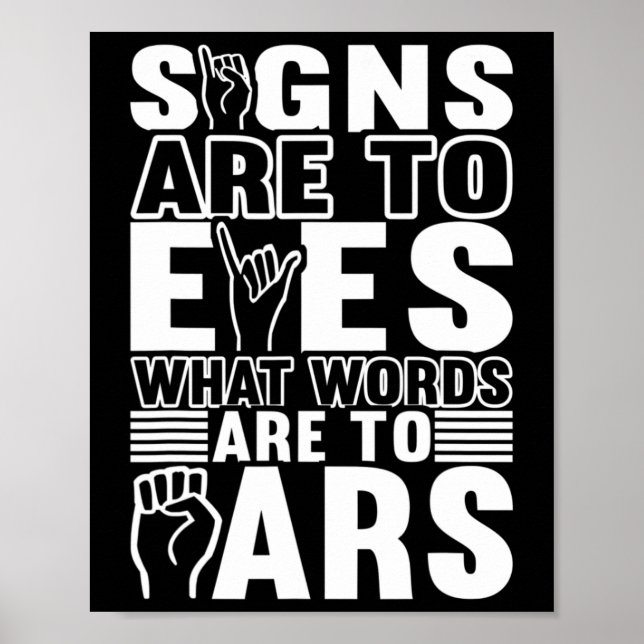 Awareness Asign Language American Sign Language Poster (Vorne)